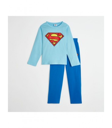 June Erkek Çocuk Superman Lisanslı Penye Pijama Takımı