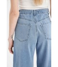 Defacto U0681AZ Geniş Paça Yüksek Bel Jean Kadın Pantolon