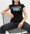Diesel Kadın Siyah Yazı Detaylı Tişört A04554_0PAZM-421-DW-9XX