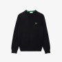 Lacoste AH1985-031 Erkek Standart Fit Uzun Kollu Bisiklet Yaka Siyah Triko