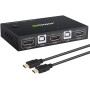 AIMOS KVM Anahtarı 2 Port Destekli Klavye Kısayol Anahtarı HDMI USB Anahtarı