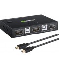 AIMOS KVM Anahtarı 2 Port Destekli Klavye Kısayol Anahtarı HDMI USB Anahtarı