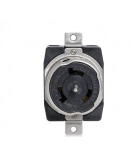 Leviton CS6369 50 Amper, 125/250 Volt, Siyah ve Beyaz Kilitli Gömme Priz, Endüstriyel Sınıf