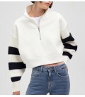 Mavi Kadın Yarı Fermuarlı Kol Detaylı Sweatshirt 1s10071-70057