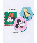 Mavi Mickey Mouse Baskılı Beyaz Tişört Regular Fit / Normal Kesim 7610166-620