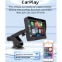 Araç ﻿Kablosuz Carplay ve Android Auto, Taşınabilir 7 İnç Dokunmatik Ekranlı