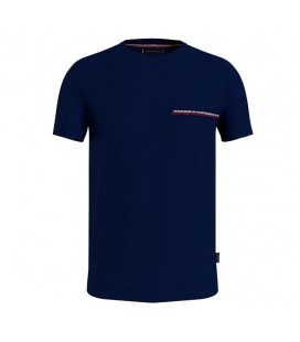 Tommy Hilfiger Bisiklet Yaka Mavi Erkek T-Shirt MW0MW32595DW5