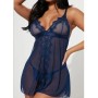 FashıonNova New Lover Lace Babydoll - Navy Takım