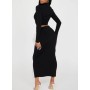 FashıonNova Modern Day Chic Ribbed Skirt Set - Black Etek Takım
