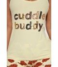 FashıonNova Cuddle Buddy Bear PJ Short Set - Yellow/combo Şortlu Takım