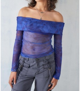 Urban Outfitters Daisy Street Sheer Mesh Off-The-Shoulder Top