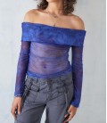 Urban Outfitters Daisy Street Sheer Mesh Off-The-Shoulder Top