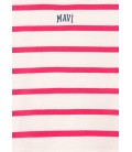 Mavi Mavi Logo Baskılı Pembe Çizgili Crop Tişört Crop / Kısa Kesim 7610182-71111