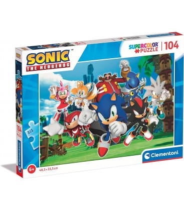 Clementoni 27159 Sonic Supercolor Sonic-104 Yapboz 104 Parça