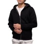 Giysa John Borners Erkek Kapüşonlu Siyah Üç iplik Fermuarlı Sweatshirt