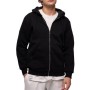 Giysa John Borners Erkek Kapüşonlu Siyah Üç iplik Fermuarlı Sweatshirt