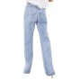 Prettylittlething Kadın Light Blue Wash Long Leg Split Hem Jeans CMF2615