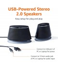 Amazon Basics Stereo 2.0 Hoparlörler PC veya Dizüstü Bilgisayar