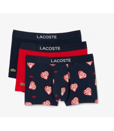 Lacoste Erkek Desenli 3'lü Renkli Boxer 5H0874.9FQ