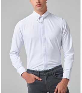 Twn Slim Fit Beyaz Armürlü Gömlek