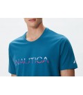 Nautica Erkek Mavi Standart Fit T-Shirt V37205T.4MC