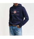 GANT Erkek Lacivert Regular Fit Kapüşonlu Logolu Sweatshirt 2047082.433