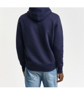 GANT Erkek Lacivert Regular Fit Kapüşonlu Logolu Sweatshirt 2047082.433