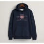 GANT Erkek Lacivert Regular Fit Kapüşonlu Logolu Sweatshirt 2047082.433