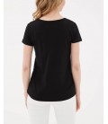 Fashion Friends Pamuklu V Yaka Basic Siyah T Shirt 24Y0147K1