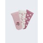 KANZ Desenli Kız Bebek Soket Çorap 3'lü W2CS74Z1 - FZZ - Açık Pembe