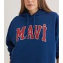 Mavi Kadın Mavi Logo Baskılı Kapüşonlu Lacivert Sweatshirt 1600361-82625