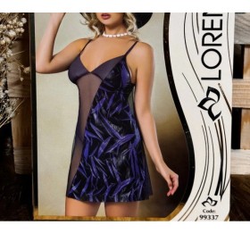 Lorenza Sattens Dantelli Fantazi Gecelik Takım Lacivert 99337