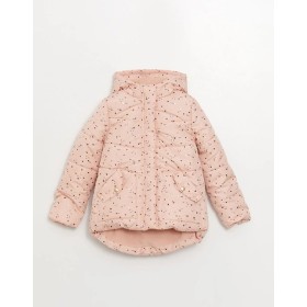 LCW Kids Pembe Kapüşonlu Baskılı Kız Çocuk Mont W30128Z4 - LT4