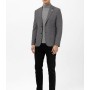 SÜVARİ Antrasit Slim Fit Armürlü Mono Yaka 6 Drop Ceket CT2021600315