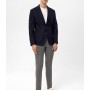 SÜVARİ Lacivert Slim Fit Armürlü Sivri Yaka 6 Drop Ceket CT2021600309