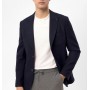 SÜVARİ Lacivert Slim Fit Armürlü Sivri Yaka 6 Drop Ceket CT2021600309