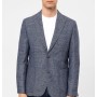 SÜVARİ Lacivert Slim Fit Armürlü Sivri Yaka 6 Drop Ceket CT2021600300