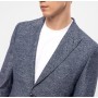 SÜVARİ Lacivert Slim Fit Armürlü Sivri Yaka 6 Drop Ceket CT2021600300