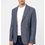 SÜVARİ Lacivert Slim Fit Armürlü Sivri Yaka 6 Drop Ceket CT2021600300