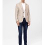 SÜVARİ Bej Slim Fit Armürlü Sivri Yaka 6 Drop Ceket CT2021600293