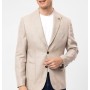 SÜVARİ Bej Slim Fit Armürlü Sivri Yaka 6 Drop Ceket CT2021600293