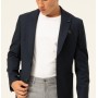 SÜVARİ Parlament Mavi Slim Fit Armürlü Mono Yaka 6 Drop Ceket CT2021600229
