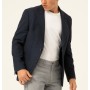 SÜVARİ Parlament Mavi Slim Fit Armürlü Mono Yaka 6 Drop Ceket CT2021600229