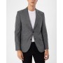 Süvari Siyah Slim Fit Armürlü Sivri Yaka 6 Drop Ceket CT2004800240