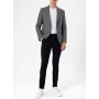 Süvari Siyah Slim Fit Armürlü Sivri Yaka 6 Drop Ceket CT2004800240