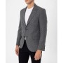 Süvari Siyah Slim Fit Armürlü Sivri Yaka 6 Drop Ceket CT2004800240