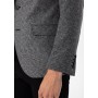 Süvari Siyah Slim Fit Armürlü Sivri Yaka 6 Drop Ceket CT2004800240