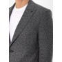 Süvari Siyah Slim Fit Armürlü Sivri Yaka 6 Drop Ceket CT2004800240