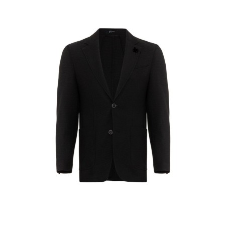 Süvari Siyah Slim Fit Armürlü Mono Yaka 6 Drop Ceket CT2021600288