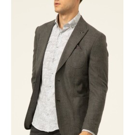 Süvari Siyah Slim Fit Armürlü Sivri Yaka 6 Drop Ceket CT2021600251